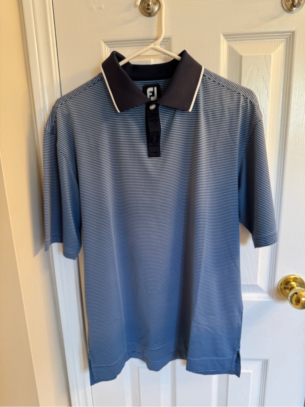 FootJoy Navy and White Striped Golf Polo